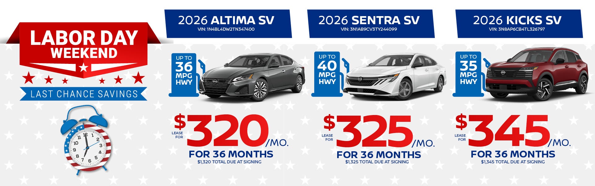 Altima/Sentra/Kicks SV 