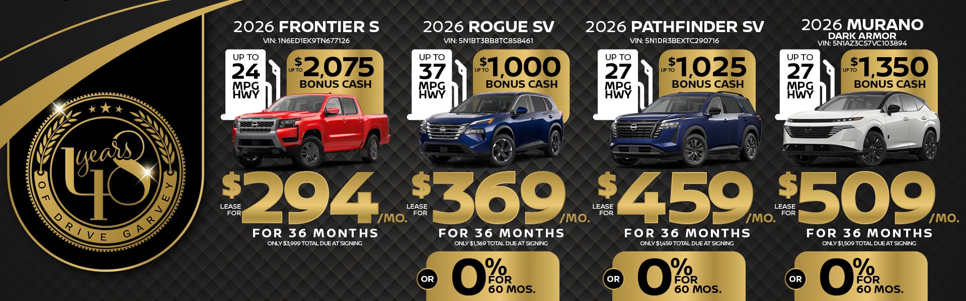 Rogue/Frontier S/Pathfinder/Murano 