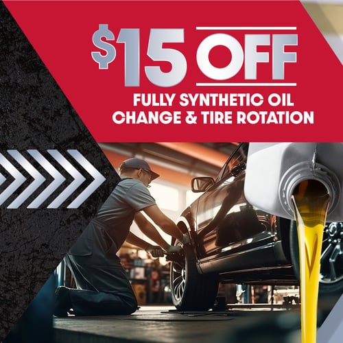 $15 Off Fully Synthetic Oil Change & Tire Rotation