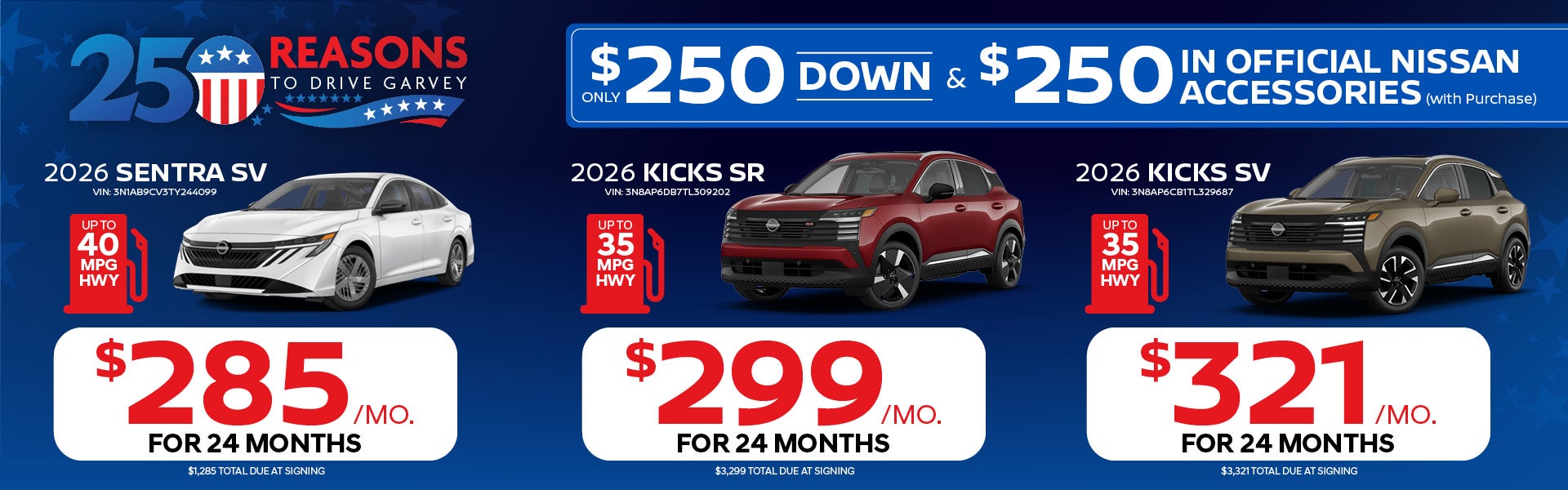 Sentra/Kicks SR/Kicks SV 