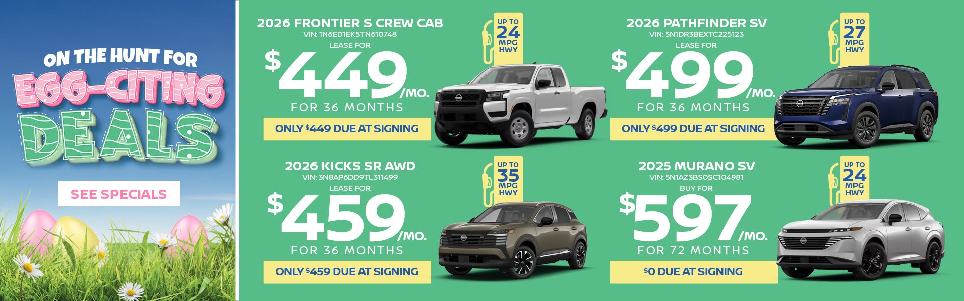 Frontier/Kicks/Pathfinder/Murano 